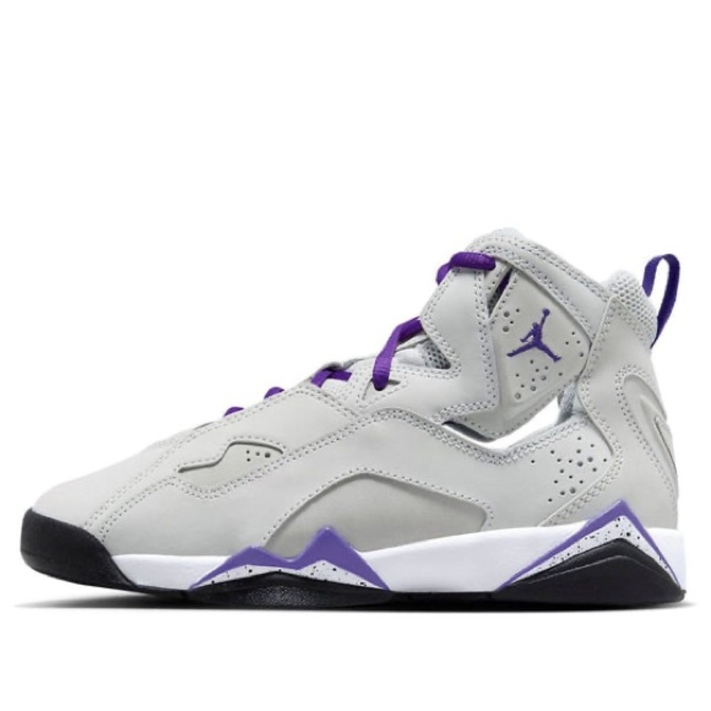 NEW - Kids Jordan True Flight Gray/Purple Venom. Youth size 12c